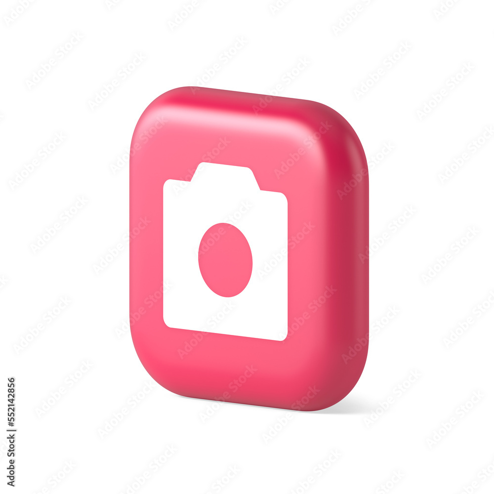 Photo video camera multimedia content creation button optical lens zoom device 3d isometric icon Photo video camera multimedia content creation button optical lens zoom device 3d isometric icon