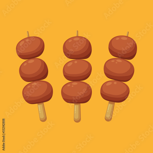 Satay Indonesia Food. Design with cartoon.