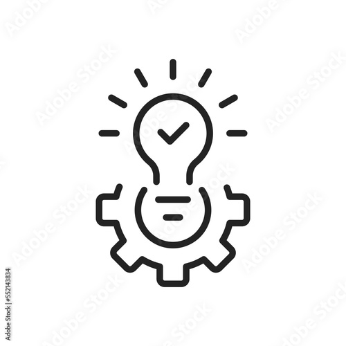 black bulb and gear like effective solution icon