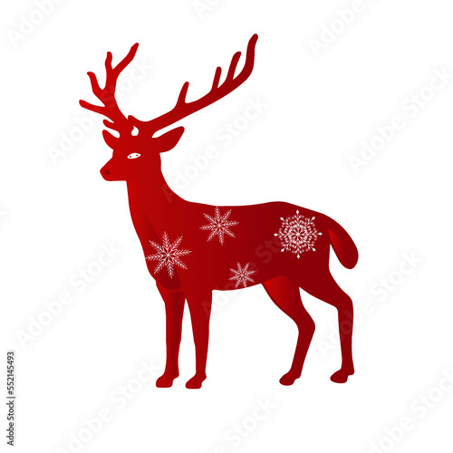  Santa's festive deer, moose. Decorated with snowflakes. Festive decor