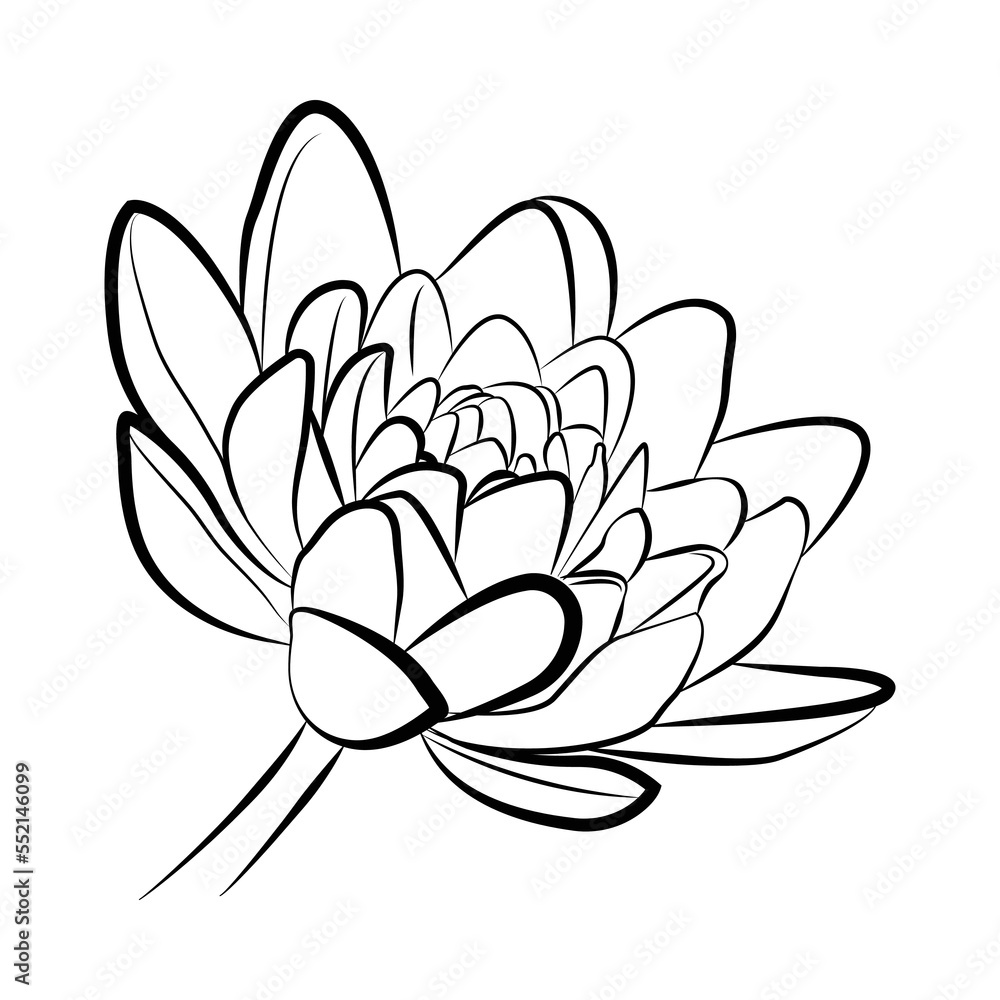 vector hand drawn flat design simple flower outline. vector hand drawn flat design simple flower outline.