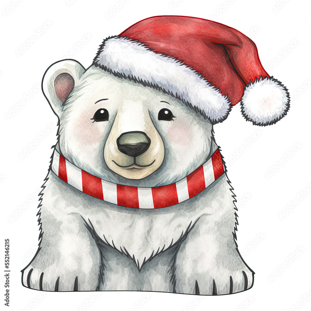 Polar Bears Christmas Watercolor Polar Bears Christmas Watercolor