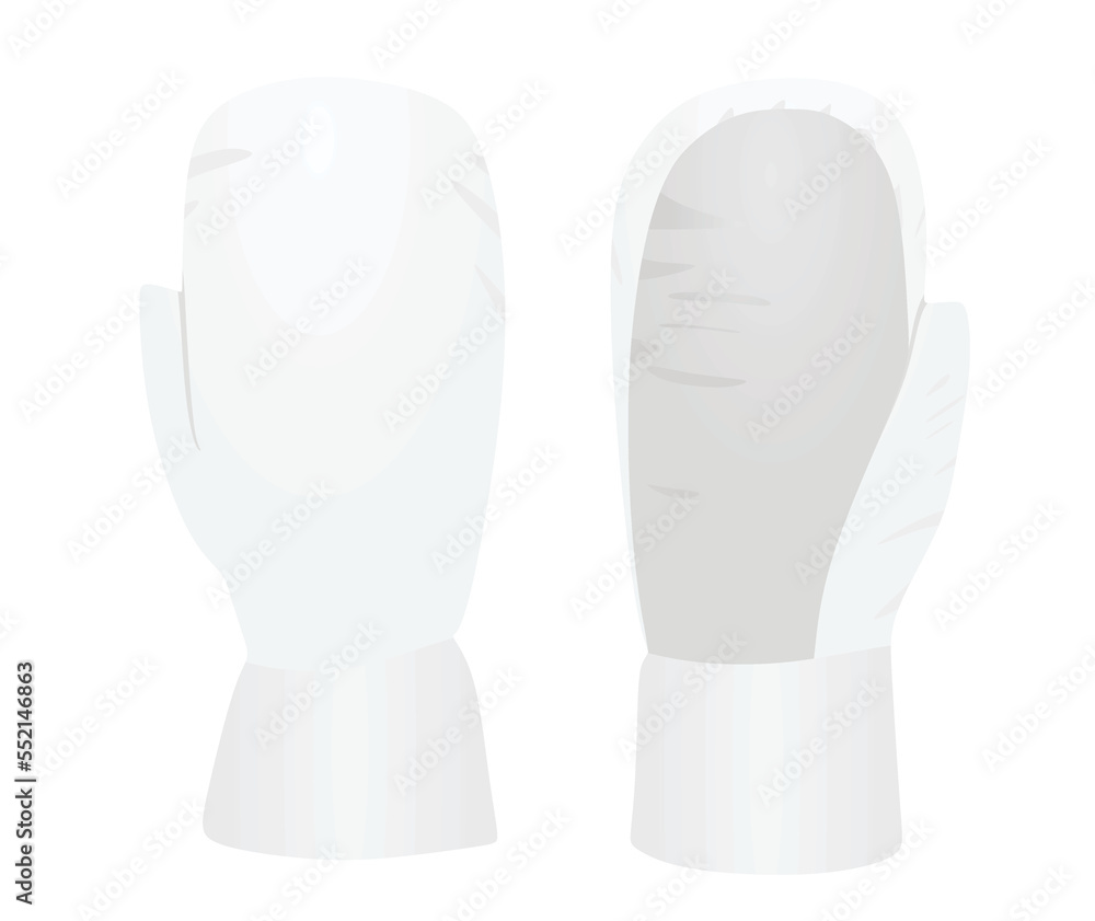 White winter gloves. vector illustration White winter gloves. vector illustration
