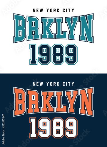 Foto Brooklyn varsity slogan vector, collegiate print
