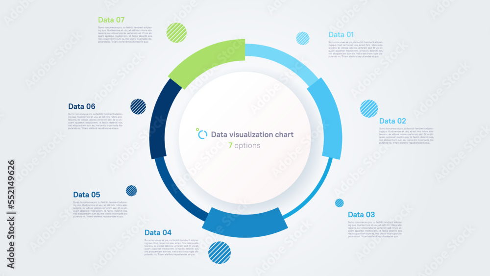 Vector pie chart infographic template in the form of pie chart divided ...