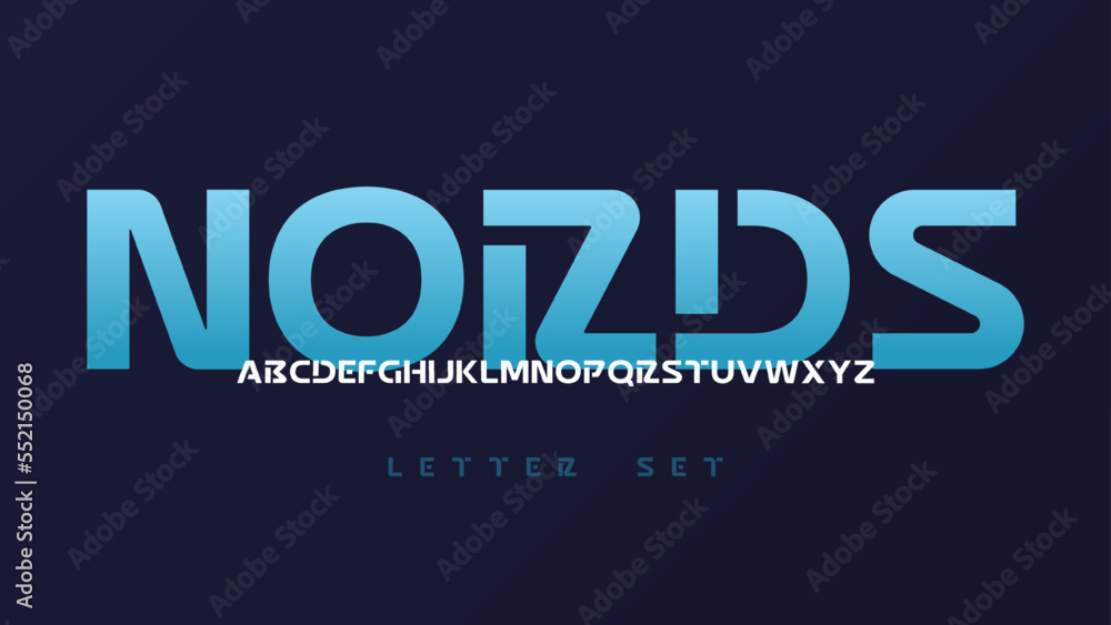 Vector modern sans serif font, uppercase letter set, alphabet, typography