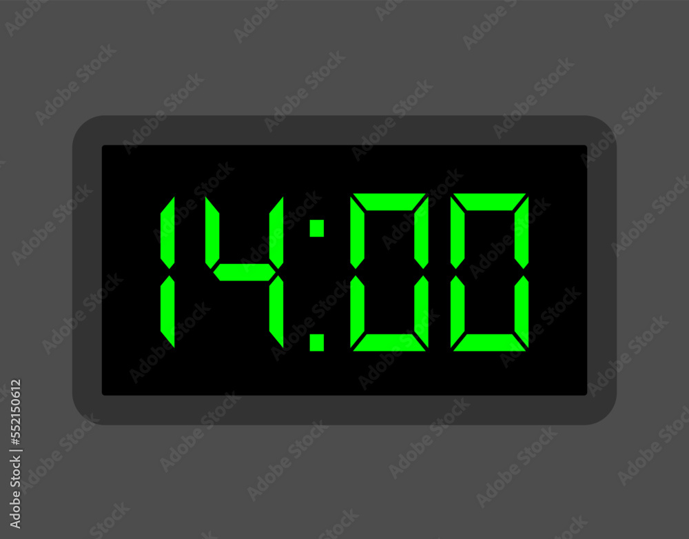 14 hours digital clock. Alarm clock design for schedule. Timer icon with digital numbers for appointments and business 14 hours digital clock. Alarm clock design for schedule. Timer icon with digital numbers for appointments and business