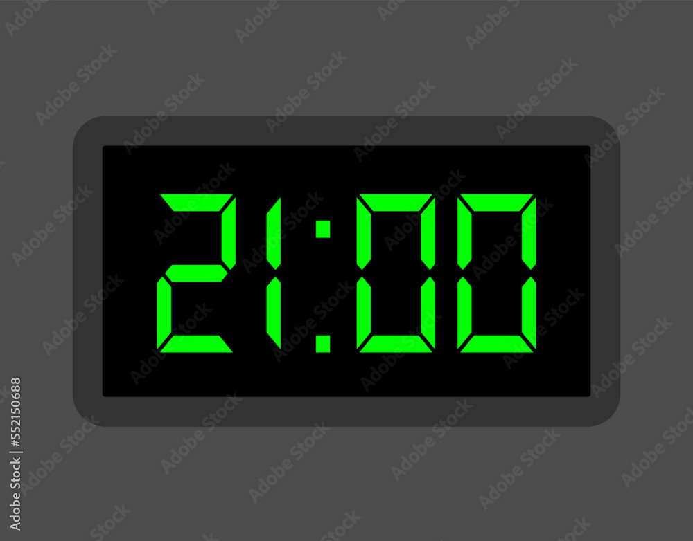 21 hours digital clock. Alarm clock design for schedule. Timer icon with digital numbers for appointments and business 21 hours digital clock. Alarm clock design for schedule. Timer icon with digital numbers for appointments and business