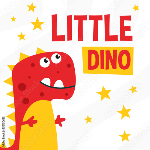 Fototapeta Naklejka Na Ścianę i Meble -  Little cute dinosaur animal cartoon design illustration