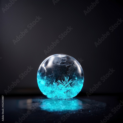 a glowing magical ice ball