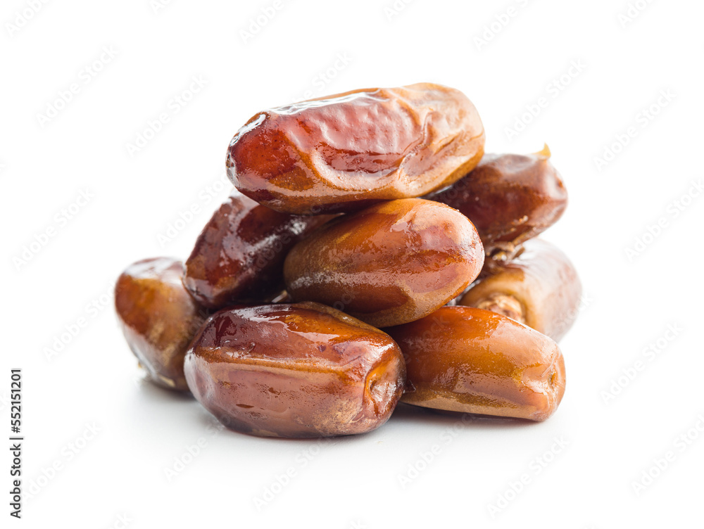 Dried dates fruit isolated on white background. Dried dates fruit isolated on white background.