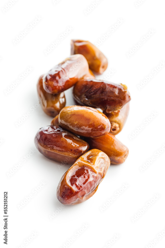 Dried dates fruit isolated on white background. Dried dates fruit isolated on white background.