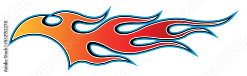 Racing flame car sticker tribal fire flame car decal fire tattoo vector art for car sides and motorcycle tanks