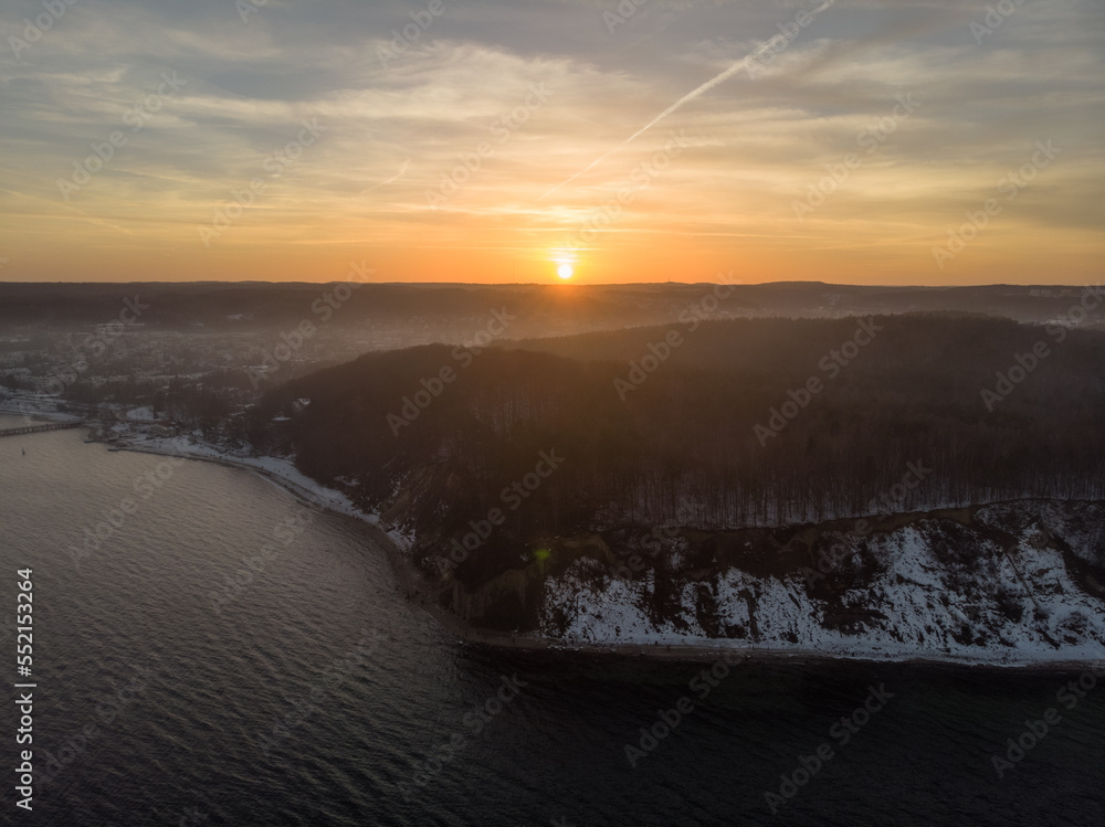 Fototapeta premium sunset over the sea gdynia city