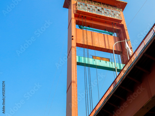 close up from the famous Ampera bridge in Palembang, South Sumatera, Indonesia. This bridge cross over Musi River, the second longest river in Sumatra Island. photo