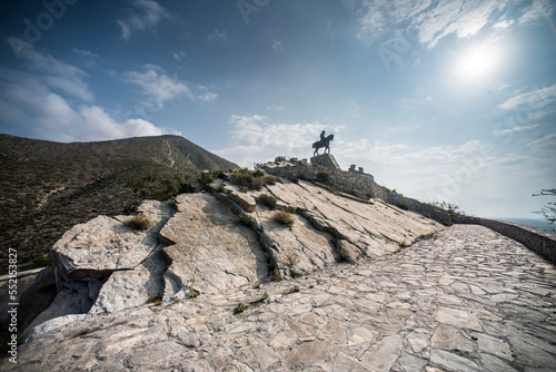 Statue of Venustiano Carranza, one of the main leaders of the Mexican Revolution, prominent mexican president and Politician located at the entrance of Cuatro Cienegas in Coahuila, Mexico. photo