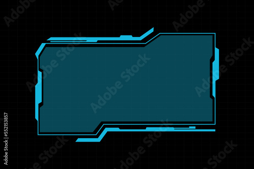 Abstract futuristic background of glowing technology sci fi frame hud ui