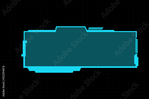 Abstract futuristic background of glowing technology sci fi frame hud ui