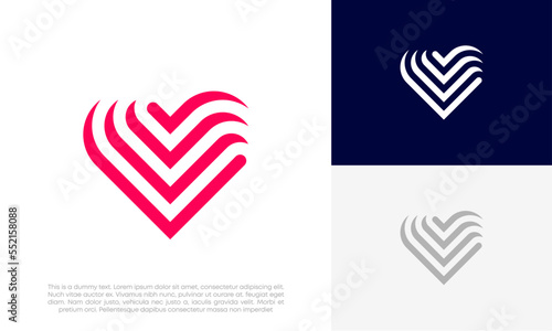 heart abstract modern logo design vector
