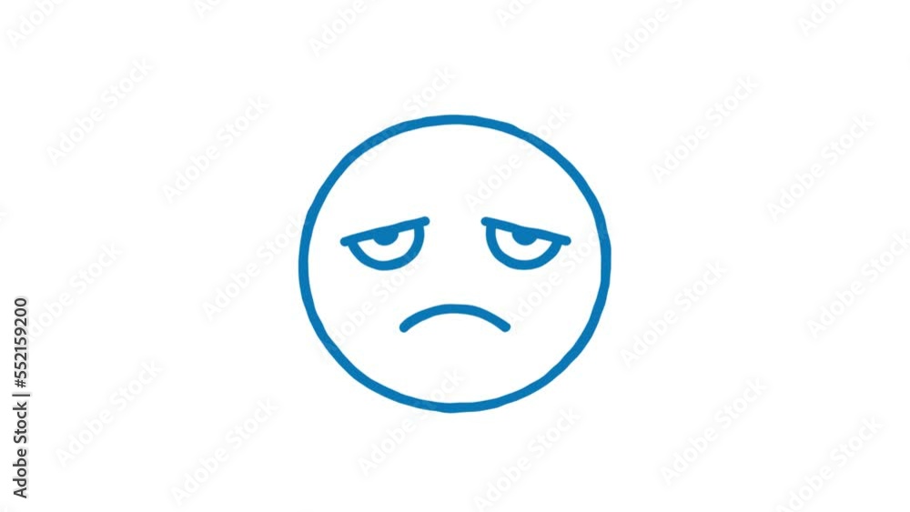 Emoticon sad. Animated doodle emoticon. Alpha channel Emoticon sad. Animated doodle emoticon. Alpha channel