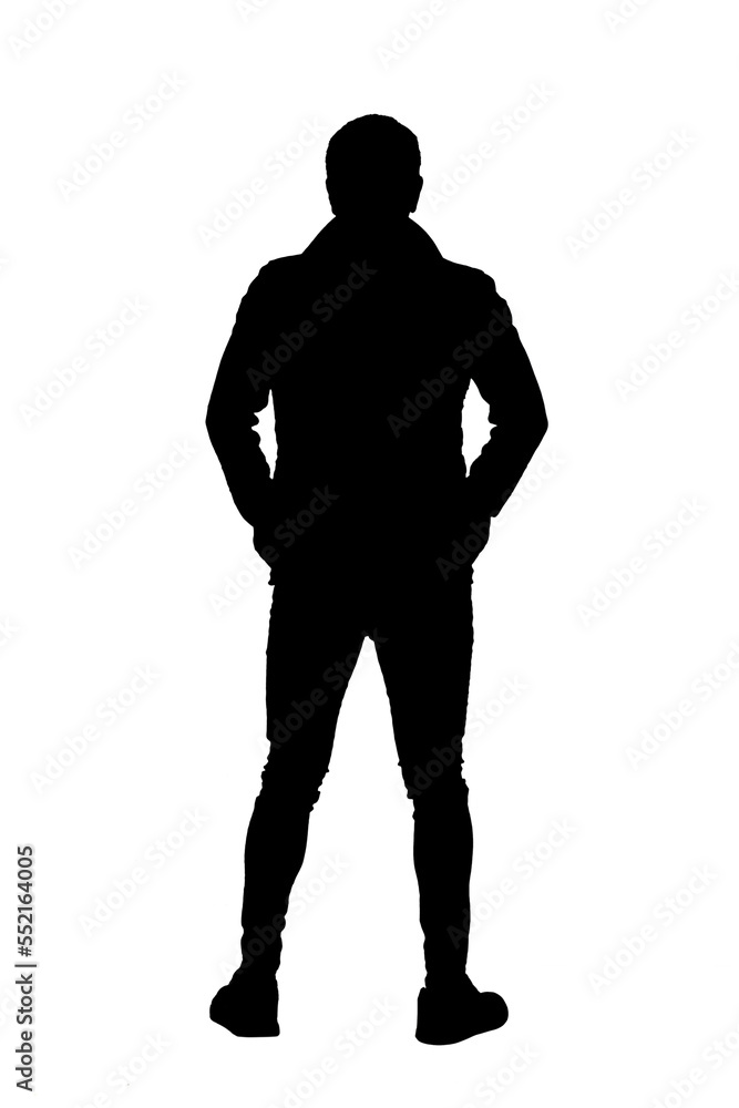 man dressed with blue jeans isolated on white background