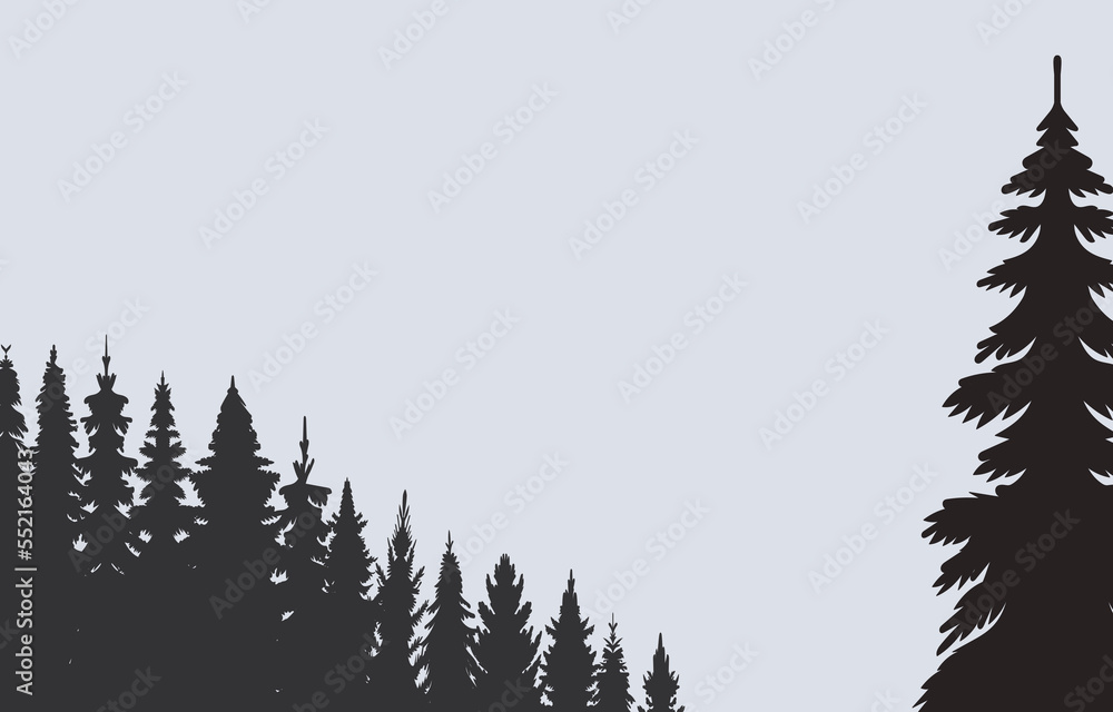 forest, nature silhouette design vector