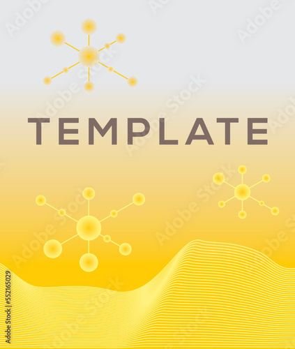 Template biotechnical layout for print, web banner, sticker or label photo