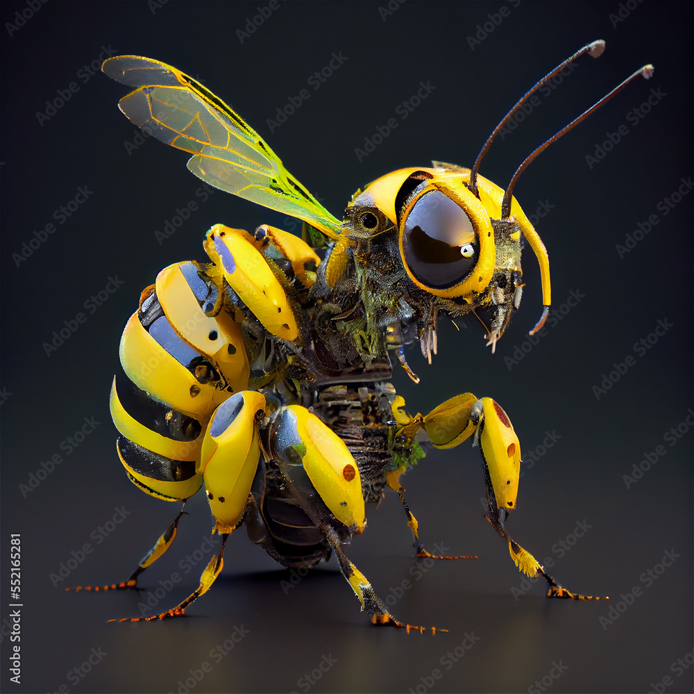 Habubu Derfor Fighter Robotic wasp, insect, robot, robotic, wasp, bee, cyborg, drone, animal,  monster, technology, camera, articulated, futuristic, future, ai,  artificial intelligence Stock-illustration | Adobe Stock