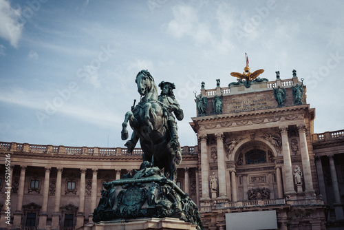 Prince Eugene Statue in front of Neue Burg in Heldenplatz in Vienna Austria Europe