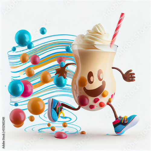 Happy milkshake, milk, glas...