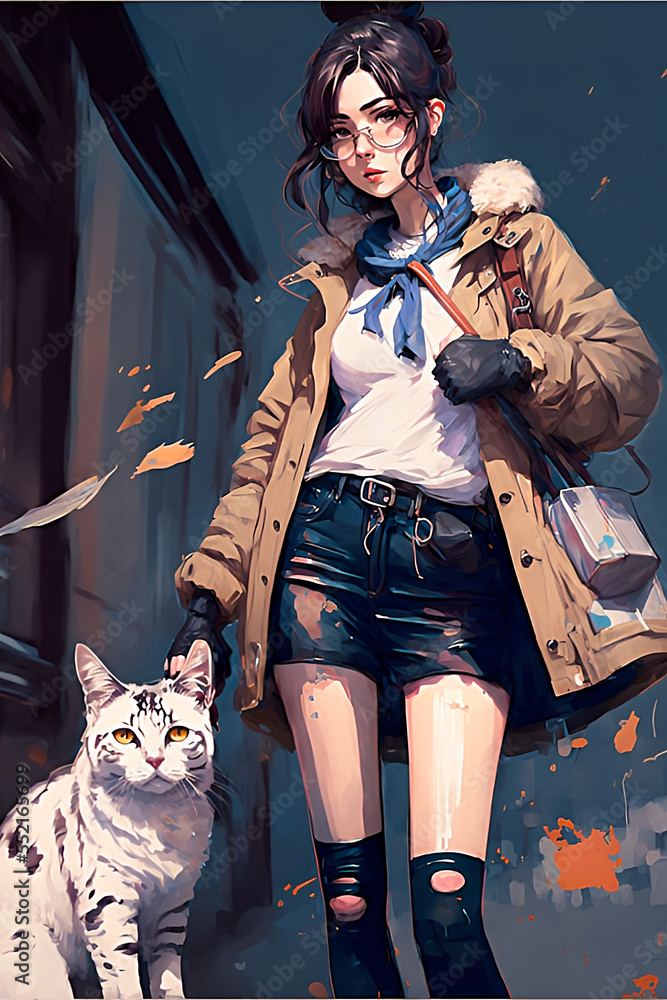 Original Characters Nekoha Shizuku Anime Girls Amashiro Natsuki Cat Girl Cat  Ears Cat Tail Blue Hair Wallpaper - Resolution:1200x1933 - ID:1319702 -  wallha.com