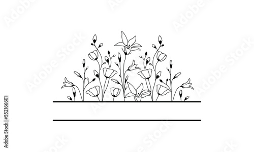 Hand Drawn Wildflower Monogram Vector © Bristi