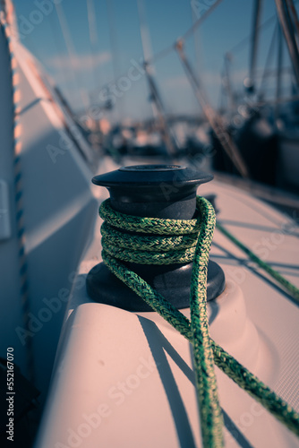 sheets, halyards and ropes of a sailboat that invites us to imagine infinite voyages full of adventure and freedom.