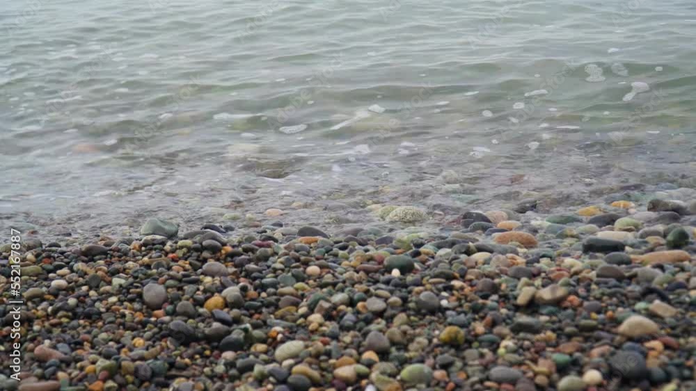 Small waves on the beach. High quality 4k footage Small waves on the beach. High quality 4k footage