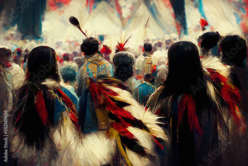 Native American Pow Wow - Generative AI photo