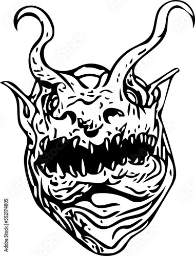 Fantasy goblin demon swamp devil character monster illustration drawing vector perfect for role playing purposes