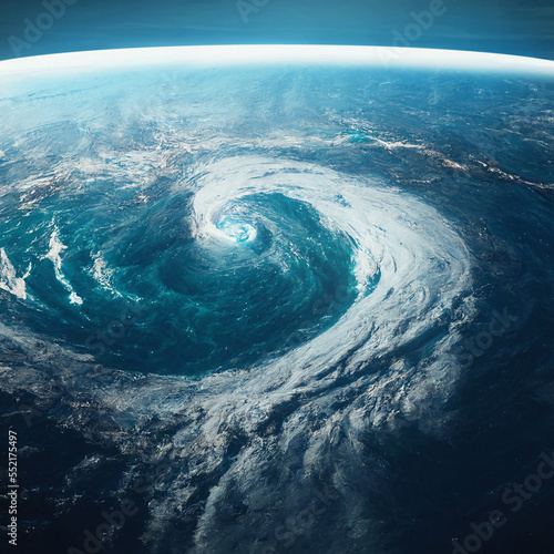 Satellite View of Hurricane - Generative AI
