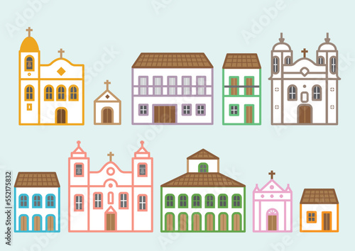 Cole    o de casas antigas em cidades hist  ricas do Brasil.  Estilo barroco. 