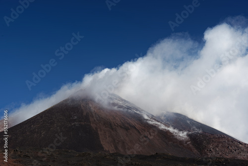 Mount Etna, one of the world's most active volcanoes, in October, currently inactive photo