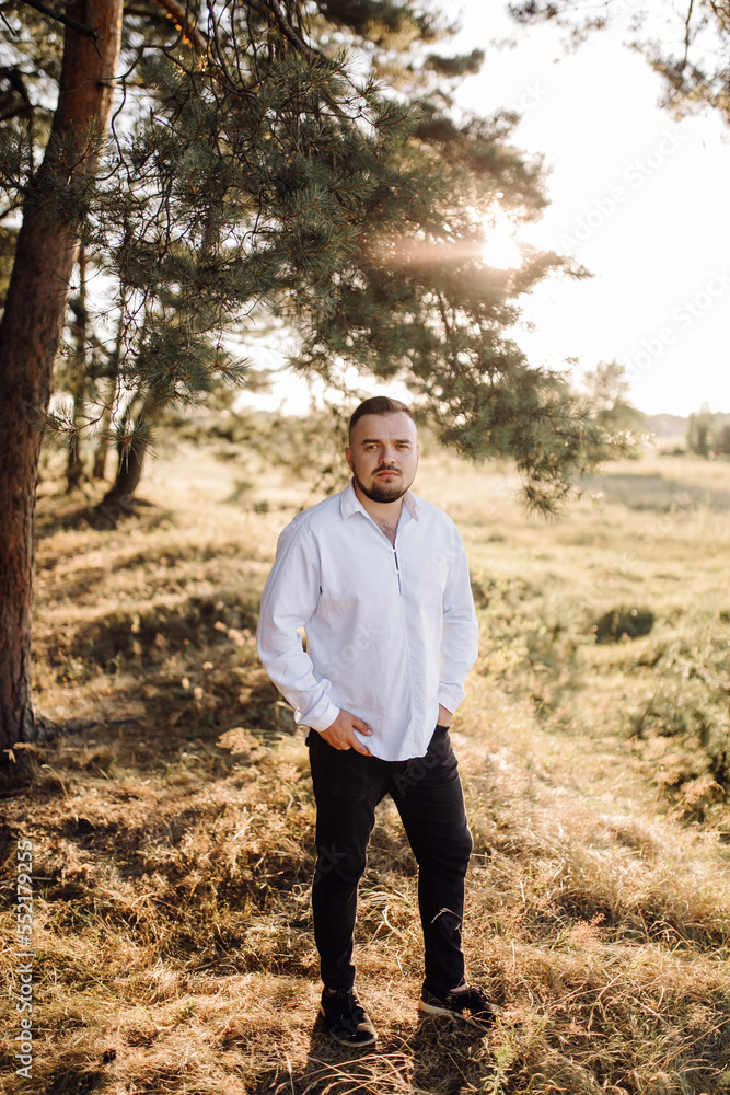 Beautiful man in the forest Beautiful man in the forest