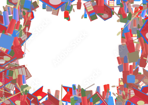 Background pattern abstract design texture. Border frame, transparent background. Theme is about powder, pomade, salon, maquillage, cosmetology, tones, cosmetics, ointment, toiletry, parlor