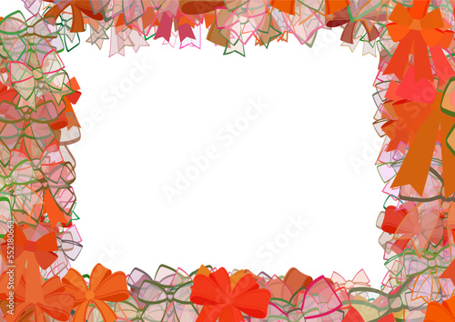 Background pattern abstract design texture. Border frame, transparent background. Theme is about decoration, dressing, embellishment, ribbons, adornment