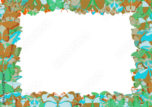 Background pattern abstract design texture. Border frame, transparent background. Theme is about tropical, wildlife, various, art, Butterfly, nature, repeat, wing, gorgeous, spring, wild