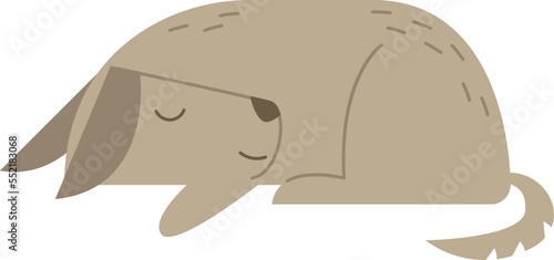 Cute sleeping dog flat icon Dreaming