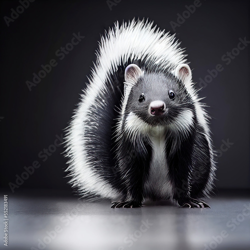 Studio portrait of cute skunk (Generative AI)