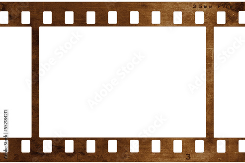 Clean and simple retro style 35mm film negative. PNG illustration with transparent background.
 photo