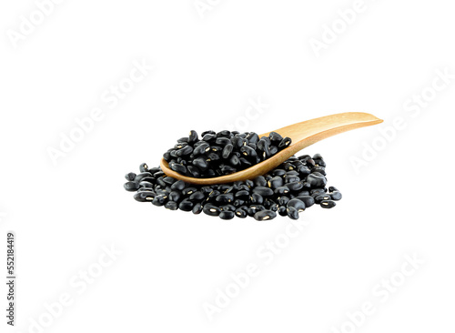 Black beans in spoon    on  transparent  png