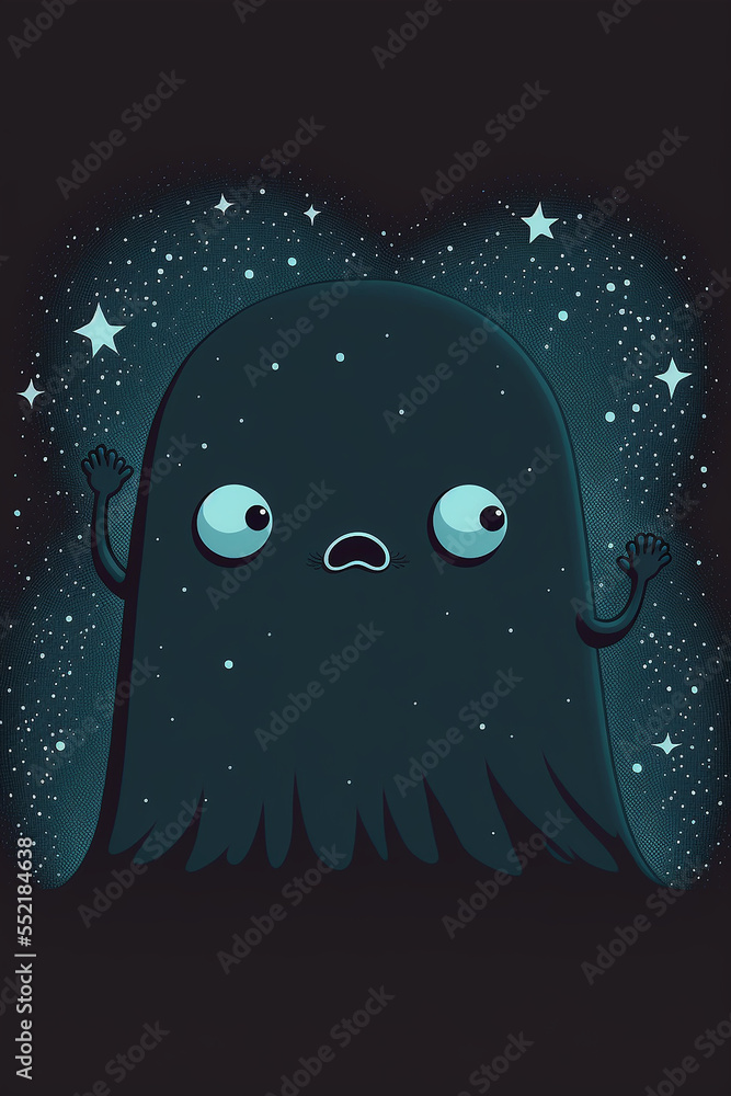 Fototapeta premium Cute nightmare cartoon character illustration