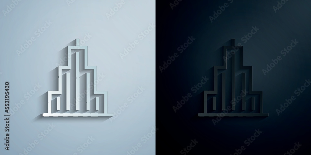 Obraz premium Building paper icon with shadow vector illustration