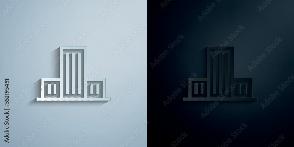 Fototapeta premium Building paper icon with shadow vector illustration